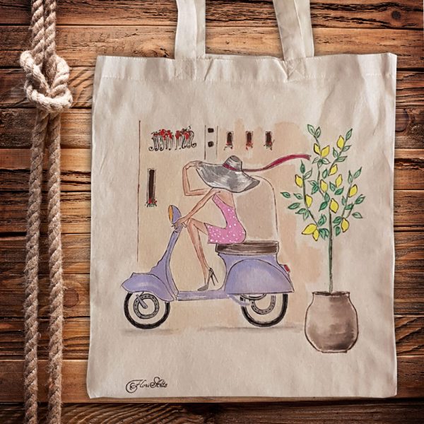 Рисувана текстилна торба  "Италия"