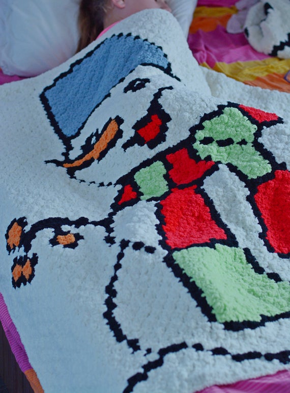Детско одеяло - снежен човек, с2с