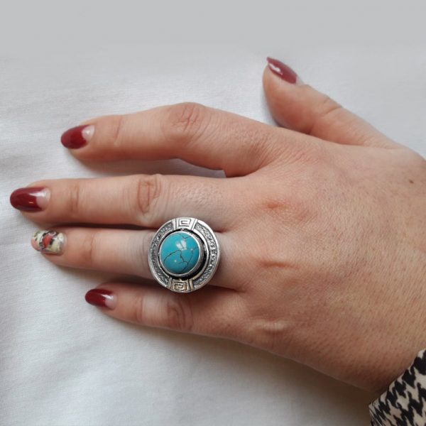 Сребърен пръстен проба 925 с Тюркоаз, Модел "Византия"