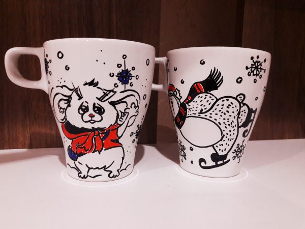 Ръчно рисувани авторски порцеланови чаши