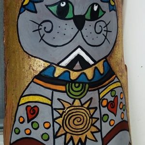 Ръчно рисувана керемида „Котка”