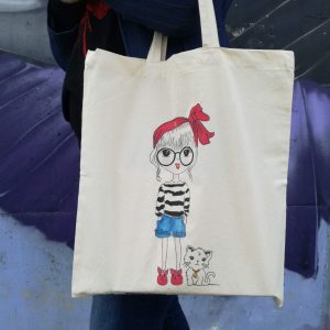 Текстилна чанта/торба за пазар с момиченце