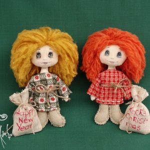 Коледни елфи - Буши и Шаги, текстилни кукли