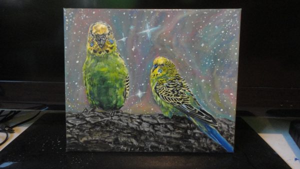 Картина "Вълнисти папагалчета"