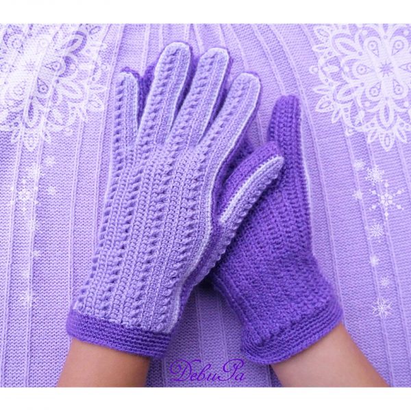 Плетени ръкавици ,,Есен / Зима - Виолет"