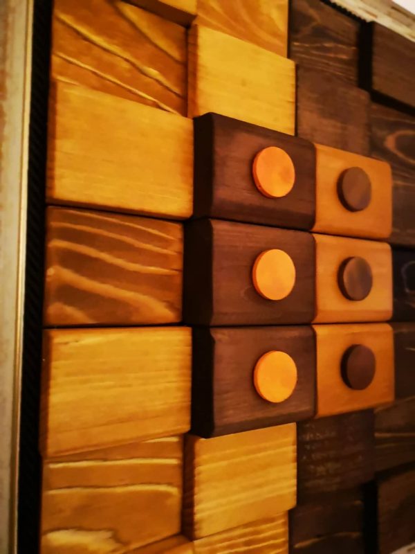 Ръчно изработено дървено ЗД пано "Близнаците"