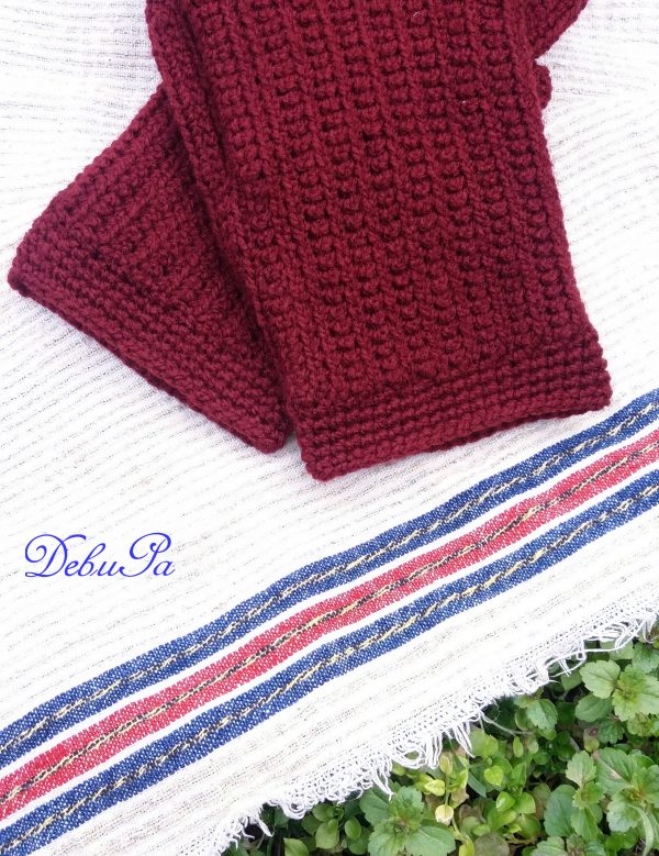 Плетени ръкавици ,,Есен / Зима - мъжки в цвят бордо"