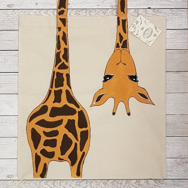 Рисувана текстилна торба "Жираф"