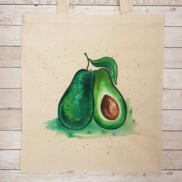 Рисувана текстилна торба "Авокадо"