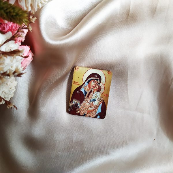 Малка икона магнит Богородица с Младенеца