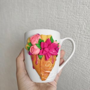 Чаша "Сладолед и цветя"
