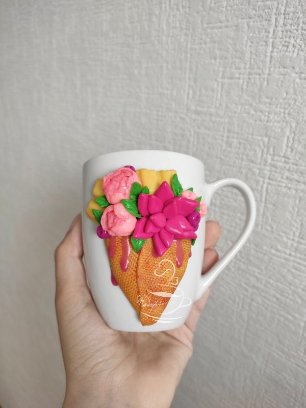 Чаша "Сладолед и цветя"