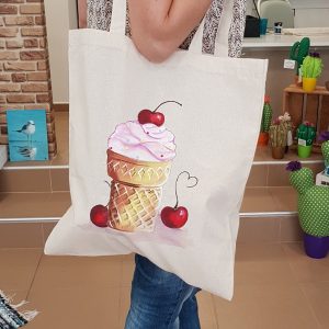 Рисувана текстилна торба "Сладолед"