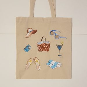 Рисувана текстилна торба "На плаж"