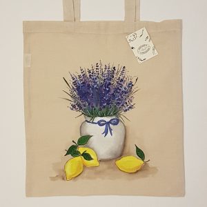 Рисувана текстилна торба "Лавандула с лимони"