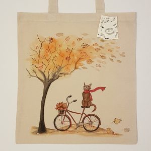 Рисувана текстилна торба "Есенен вятър"