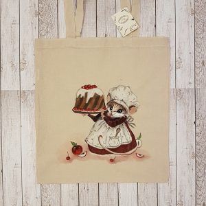 Текстилна торбичка „Мишле сладкар“