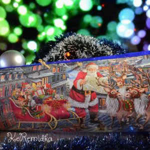 Оригинален коледен подарък - керемида с Дядо Коледа и еленчетата