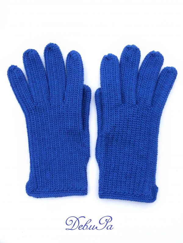 Плетени ръкавици ''Зимни - мъжки, атлантическо сини"