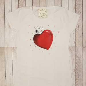 Рисувана тениска "Снупи със сърце"