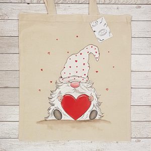Рисувана текстилна торба "Джудже със сърце"