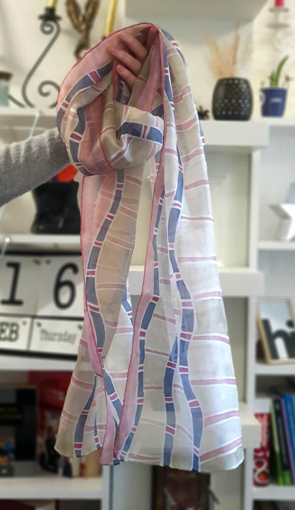 ръчно рисуван копринен шал