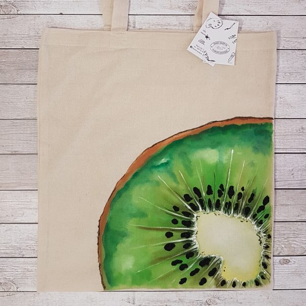 Рисувана текстилна торба "Киви"