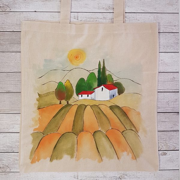 Рисувана текстилна торба "Поле в Тоскана"