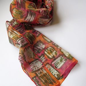 Ръчно рисуван копринен шал