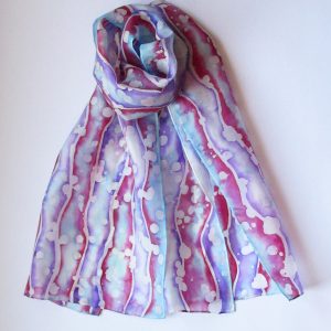 Ръчно рисуван копринен шал