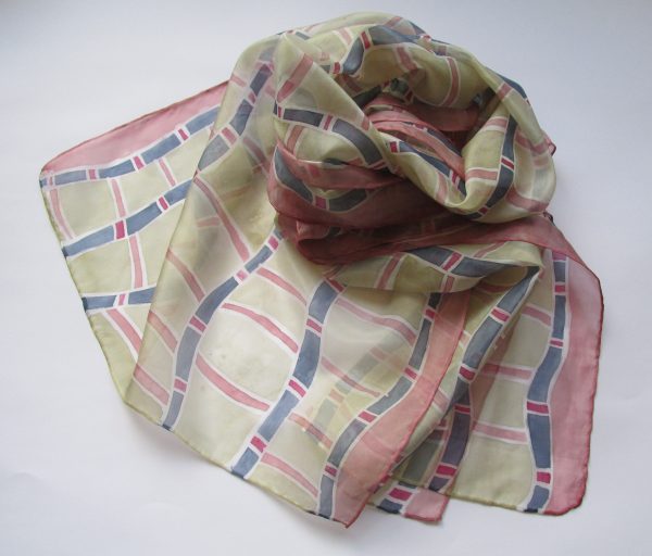 ръчно рисуван копринен шал