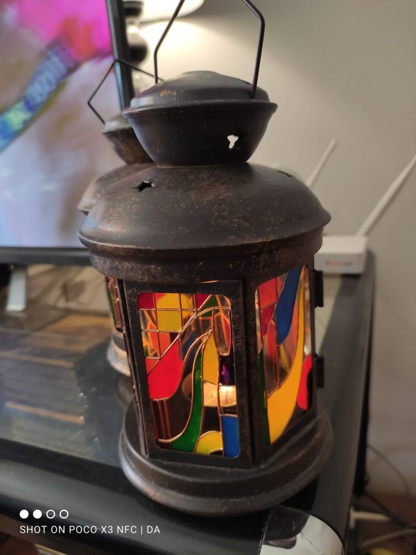 "Арт Деко "- фенер за свещи ръчно рисуван