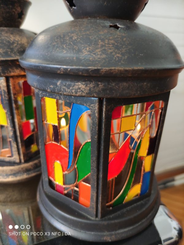 "Арт Деко "- фенер за свещи ръчно рисуван