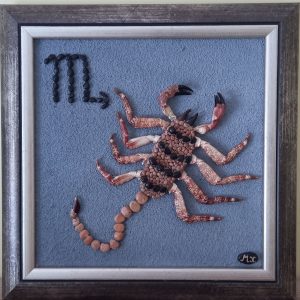 Картина от естествени материали "Зодия Скорпион"