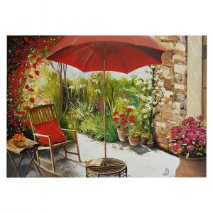 Картина с маслени бои "Червения чадър"
