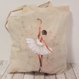 Рисувана текстилна торба "Балерина в бяло"