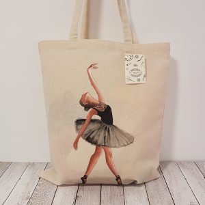 Рисувана текстилна торба "Балерина в черно"