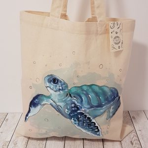Рисувана текстилна торба "Водна костенурка"
