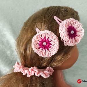 Сет аксесоари за коса "Нежно розово", подарък за момиче