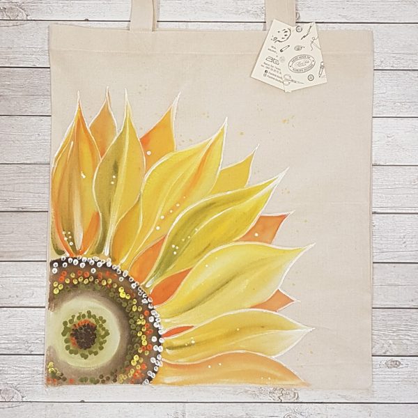 Рисувана текстилна торба „Слънчоглед"