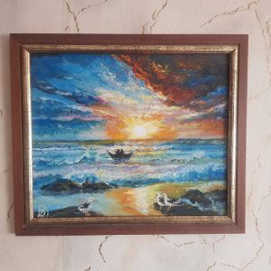 картина "Морски спомен", 34×30 см