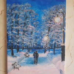 картина "Зимно откровение", платно 30×40 см.