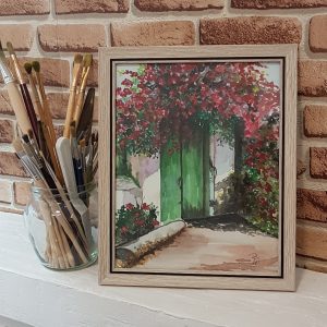 Картина акварел "Зелената врата"