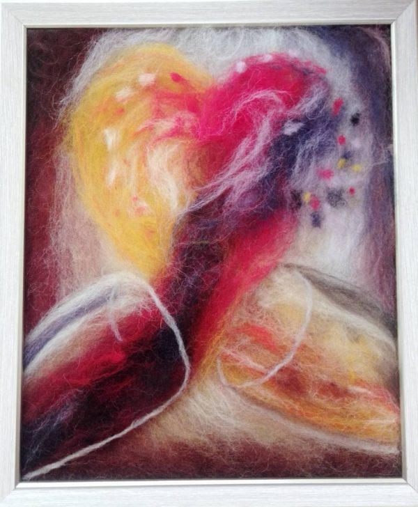 Картина от вълна "Любов и вино"