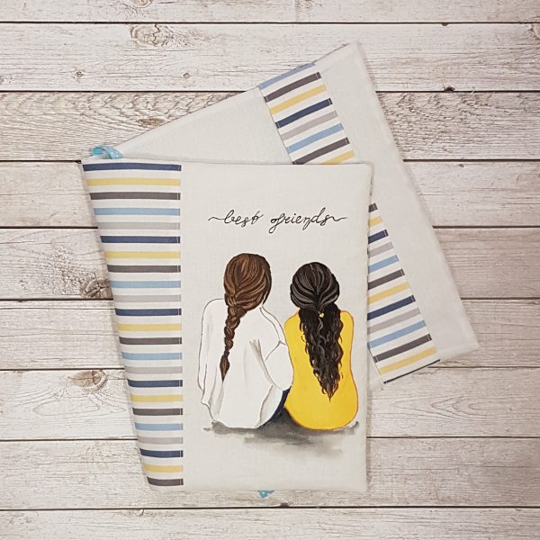 Рисувана подвързия за книга „Best friends“