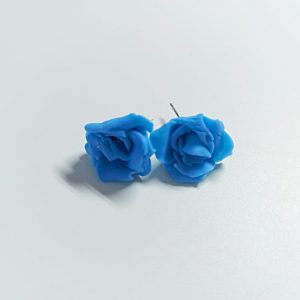 Обеци " Сини цветя" от полимерна глина
