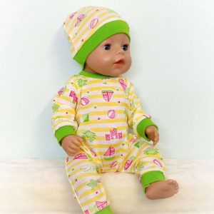 Дрешки за кукла бебе Ромперче-пижамка
