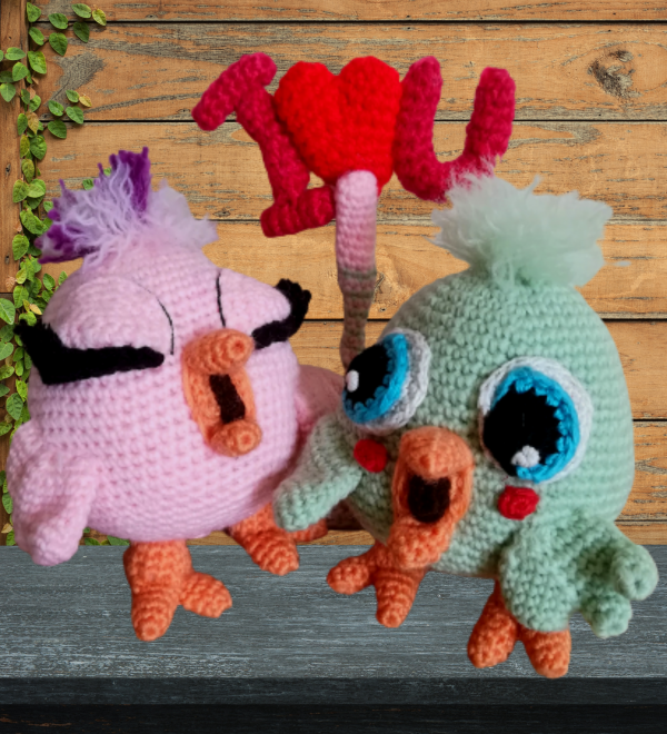 Пиленца , двойка влюбени с надпис "I love you" от филма „Angry Birds“
