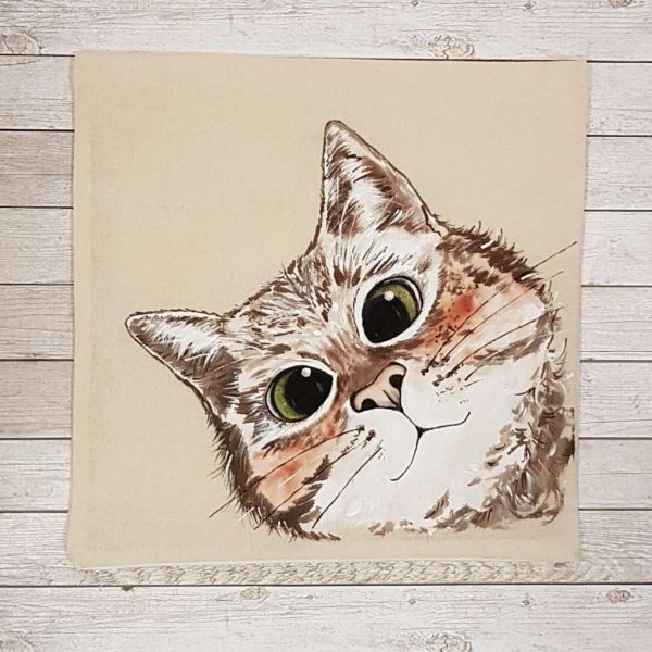 Рисувана калъфка с цип „Коте“
