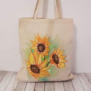 Рисувана текстилна торба "Слънчогледи"